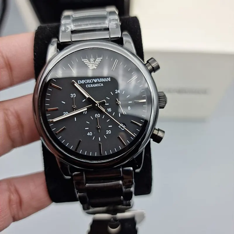 Emporio Armani Luigi Chronograph Black Dial Men's Watch- AR1507